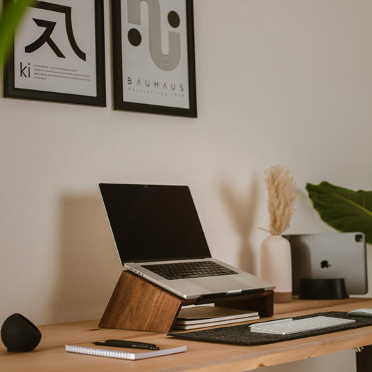 wooden laptop stand