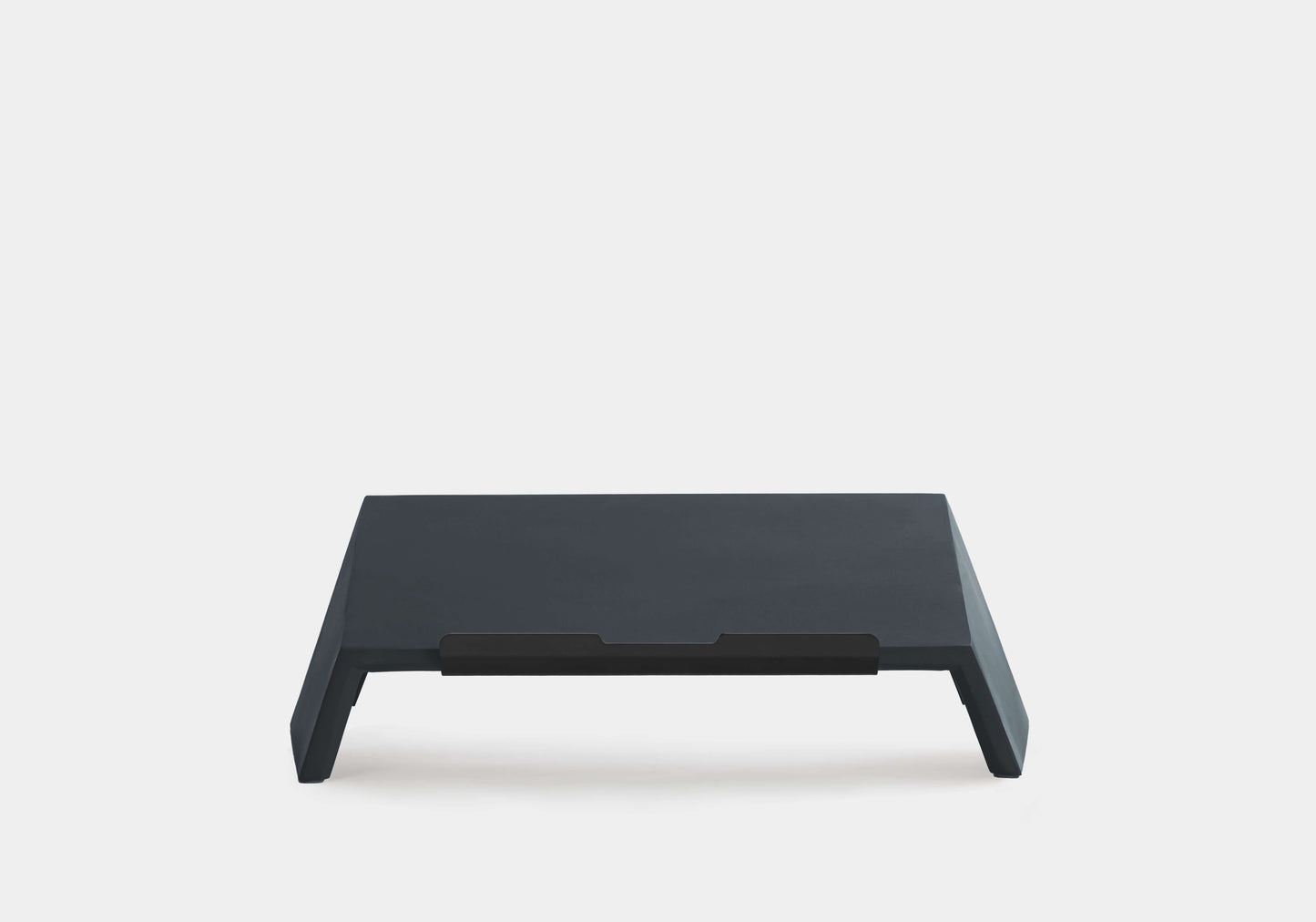 Graphite Blue | Wooden laptop stand – front view shot on white background