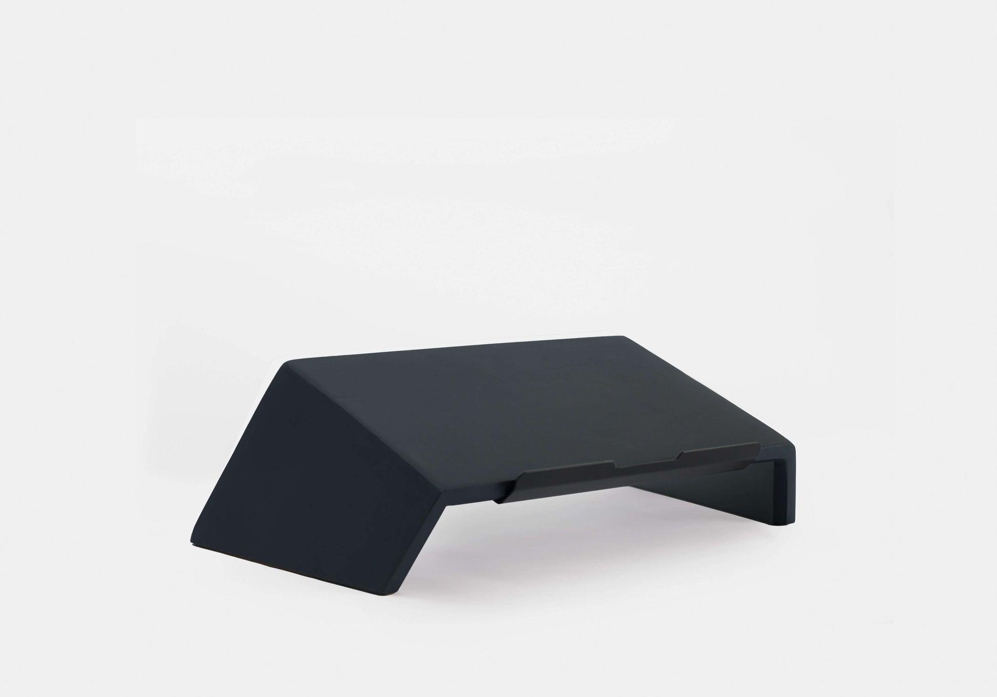Graphite Blue | Wooden laptop stand – side view highlighting  legs
