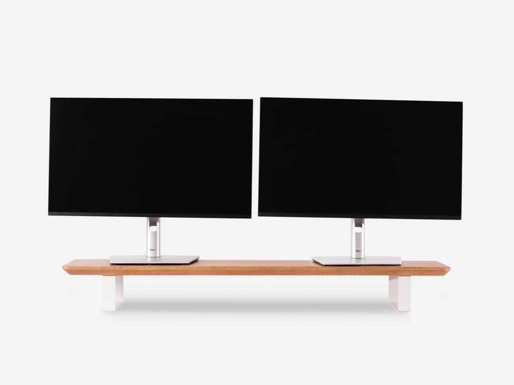 Heritage Mango I White Metal I 100 cm I Front shot of monitor stand in white background
