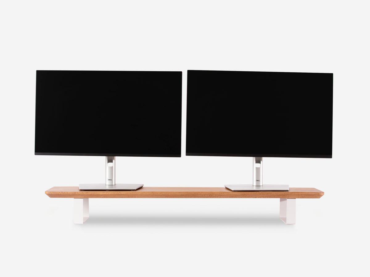Heritage Mango I White Metal I 100 cm I Front shot of monitor stand in white background