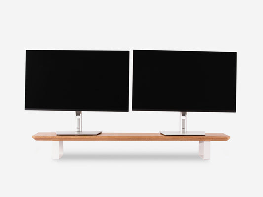 Heritage Mango I White Metal I 100 cm I Front shot of monitor stand in white background