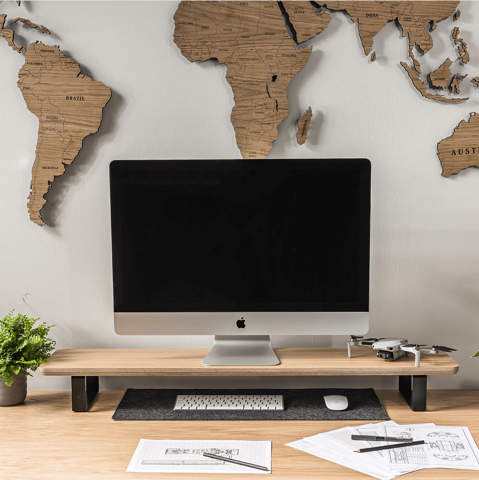 modern workspace with kansoki' monitir stand