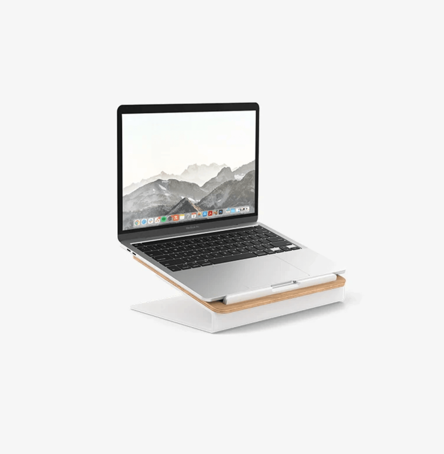 Laptop on classic laptop stand by Kansoki, Classic laptop stand, laptop risers,