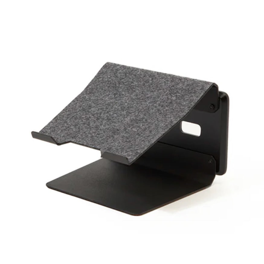 Tower Laptop stands's front look in Black colour 
