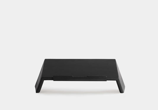 Black | wooden laptop stand – front hero shot 