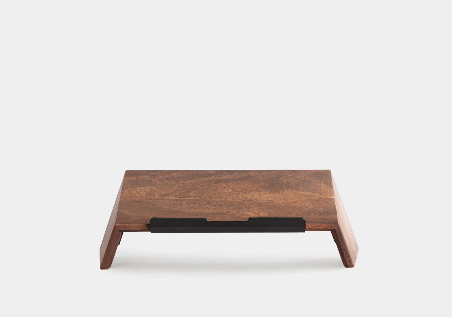 Smoked Walnut | wooden laptop stand – front hero shot in white Background